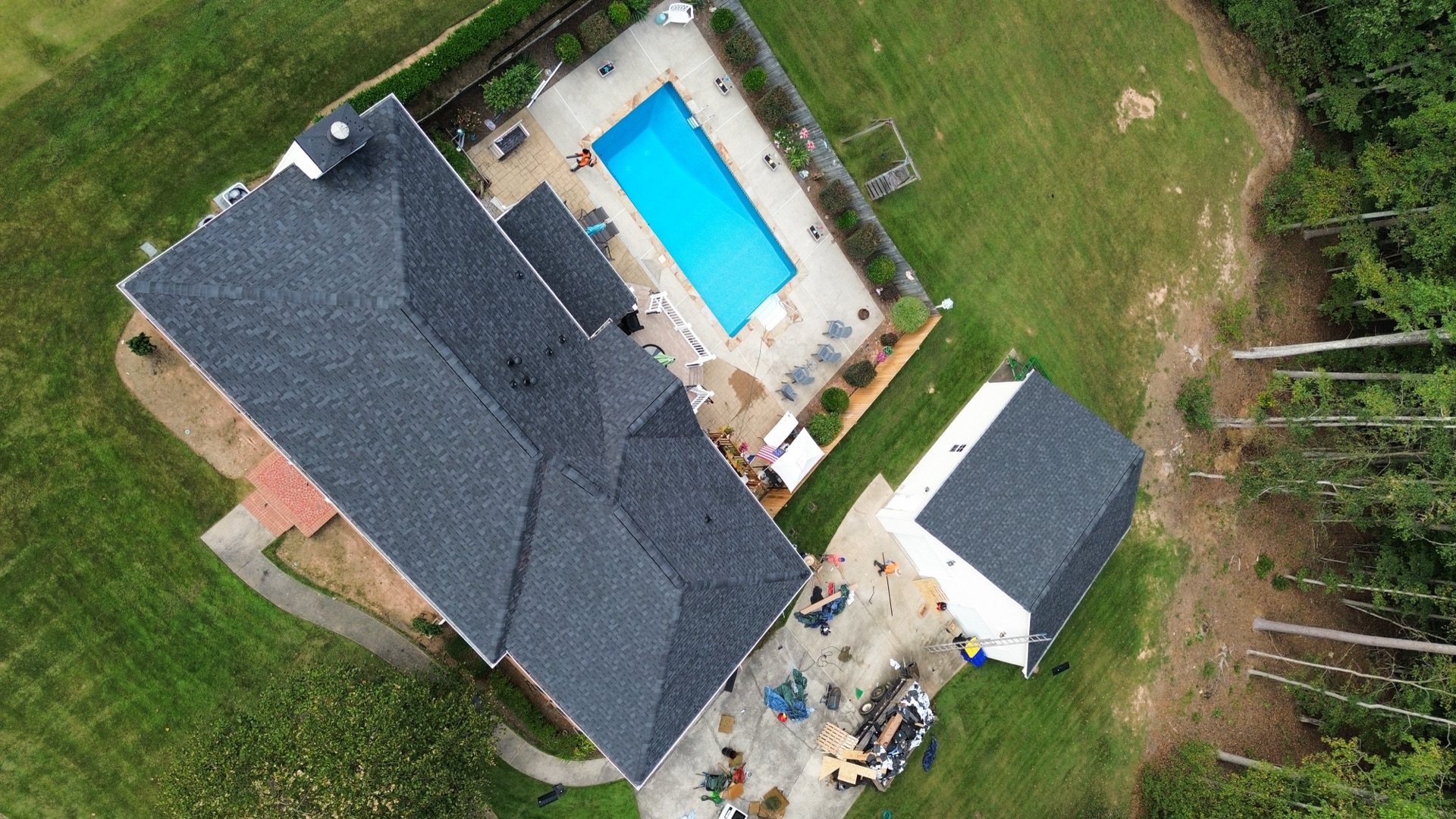 Aerial view of a Sallem LLC roofing and construction project in metro Atlanta